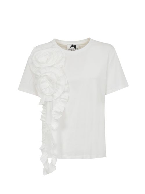T-shirt in cotone con rose Bianco NO SECRETS | 251NS150COCCO